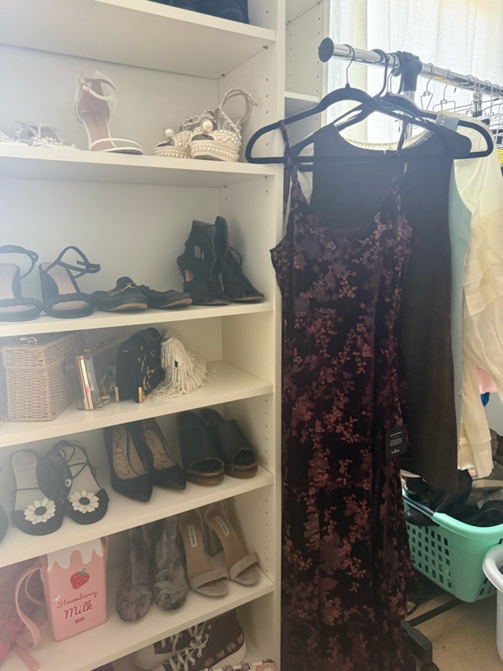 Lulu's Deep Burgundy Floral Velvet Maxi Slip Dress